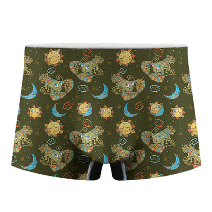Cute Cartoon Cancer Pattern Print Men's Boxer Briefs