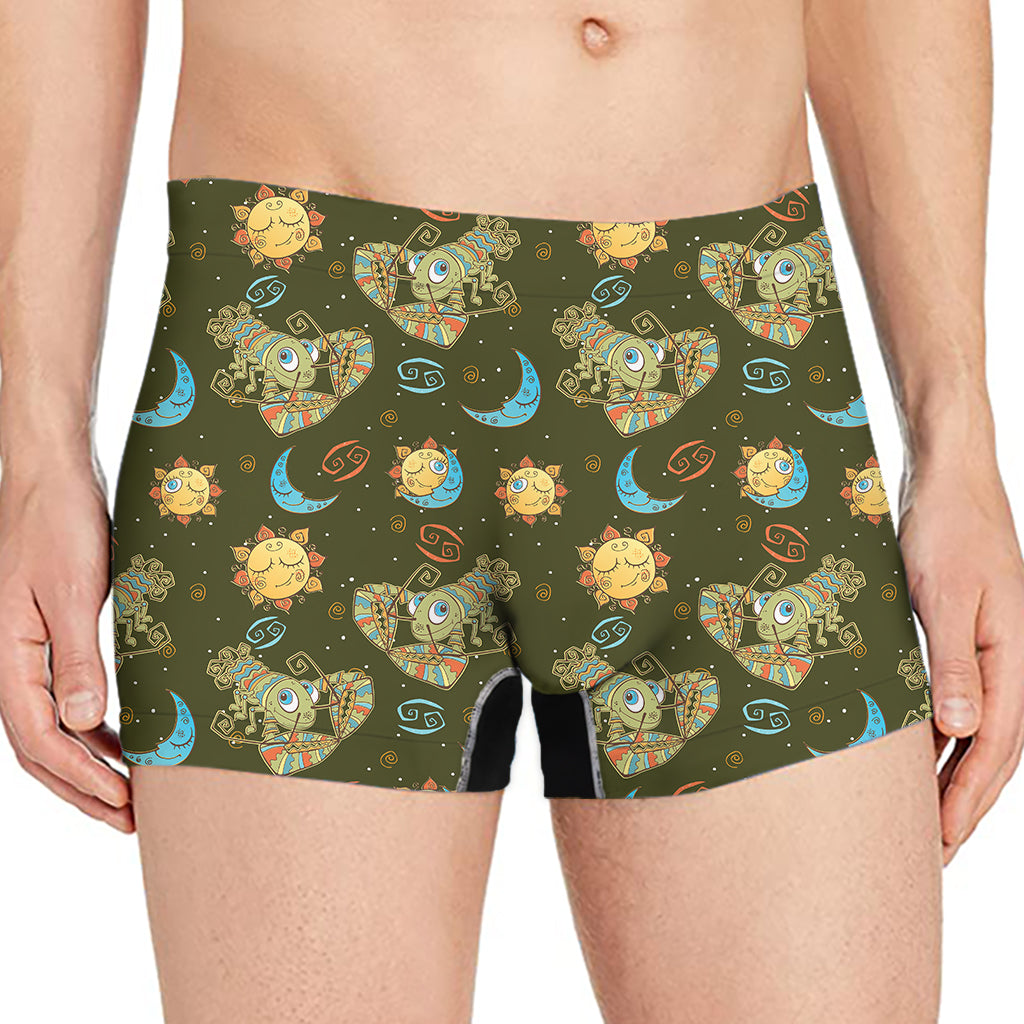 Cute Cartoon Cancer Pattern Print Men's Boxer Briefs