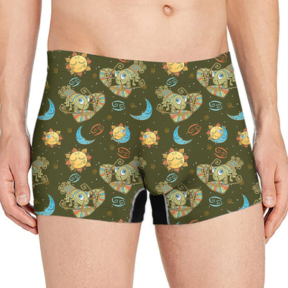 Cute Cartoon Cancer Pattern Print Men's Boxer Briefs