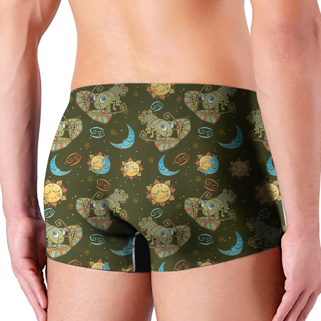 Cute Cartoon Cancer Pattern Print Men's Boxer Briefs