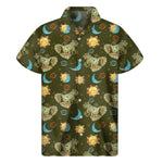 Cute Cartoon Cancer Pattern Print Men's Short Sleeve Shirt