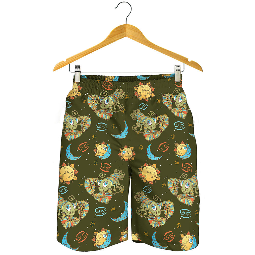 Cute Cartoon Cancer Pattern Print Men's Shorts