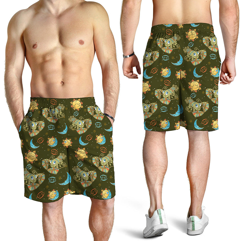 Cute Cartoon Cancer Pattern Print Men's Shorts