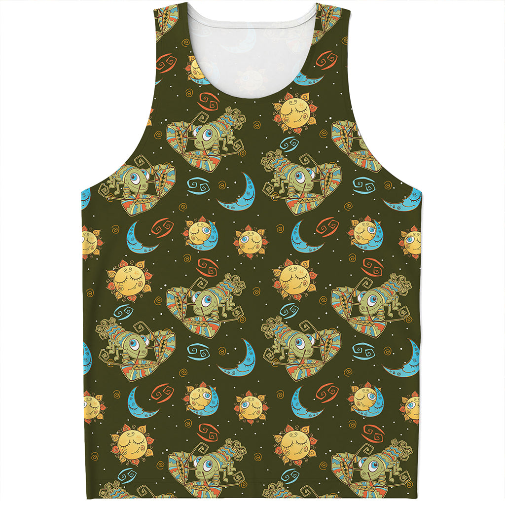 Cute Cartoon Cancer Pattern Print Men's Tank Top