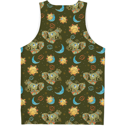 Cute Cartoon Cancer Pattern Print Men's Tank Top