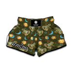 Cute Cartoon Cancer Pattern Print Muay Thai Boxing Shorts