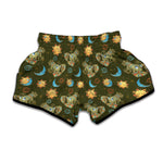 Cute Cartoon Cancer Pattern Print Muay Thai Boxing Shorts