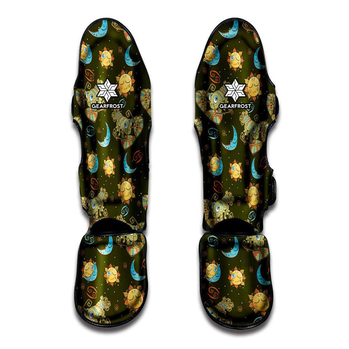 Cute Cartoon Cancer Pattern Print Muay Thai Shin Guard