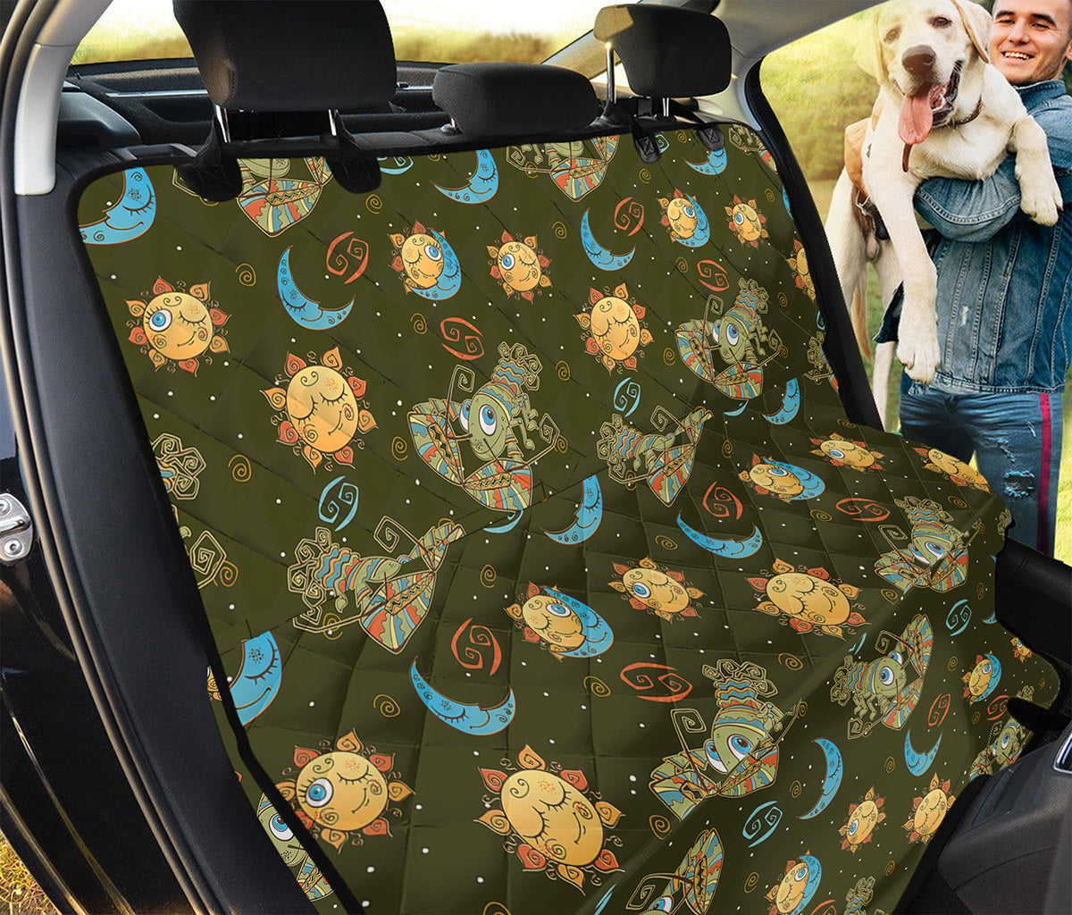 Cute Cartoon Cancer Pattern Print Pet Car Back Seat Cover