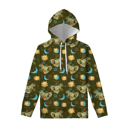 Cute Cartoon Cancer Pattern Print Pullover Hoodie