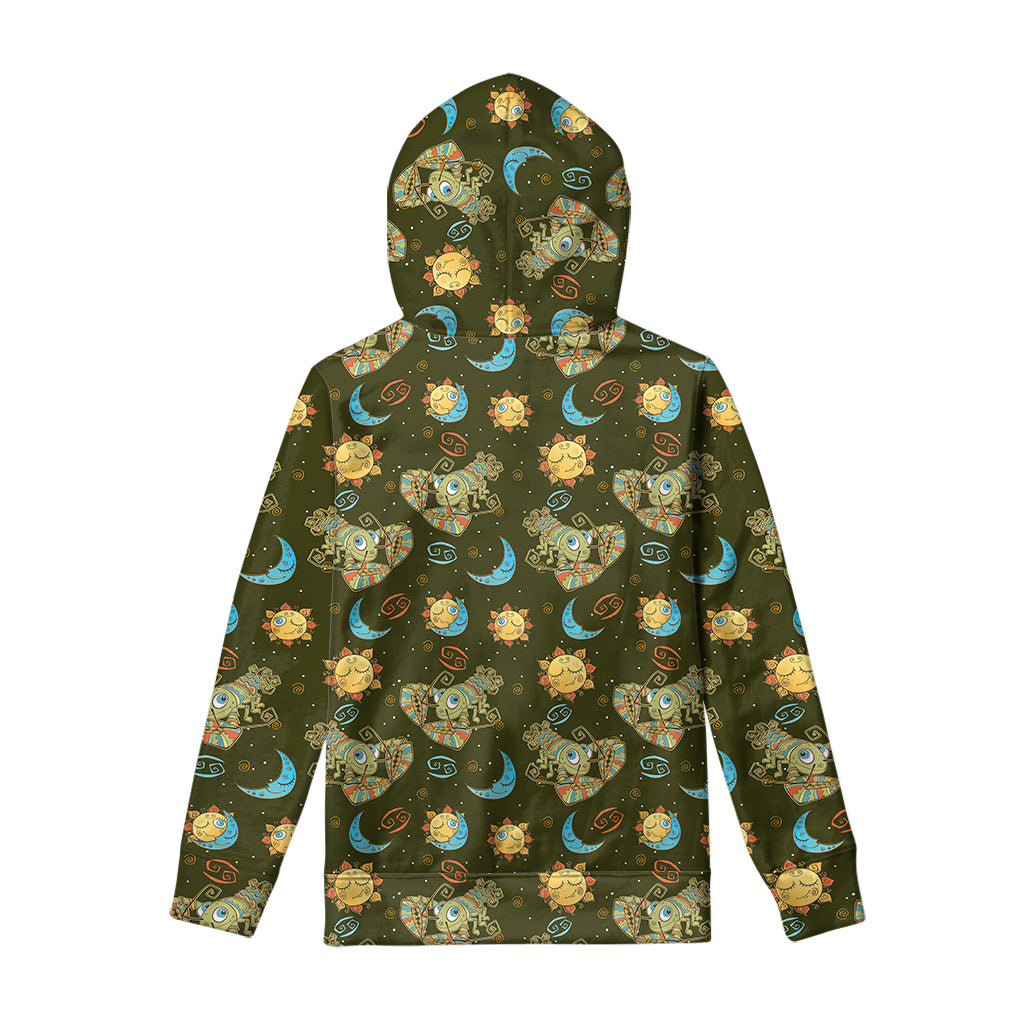 Cute Cartoon Cancer Pattern Print Pullover Hoodie
