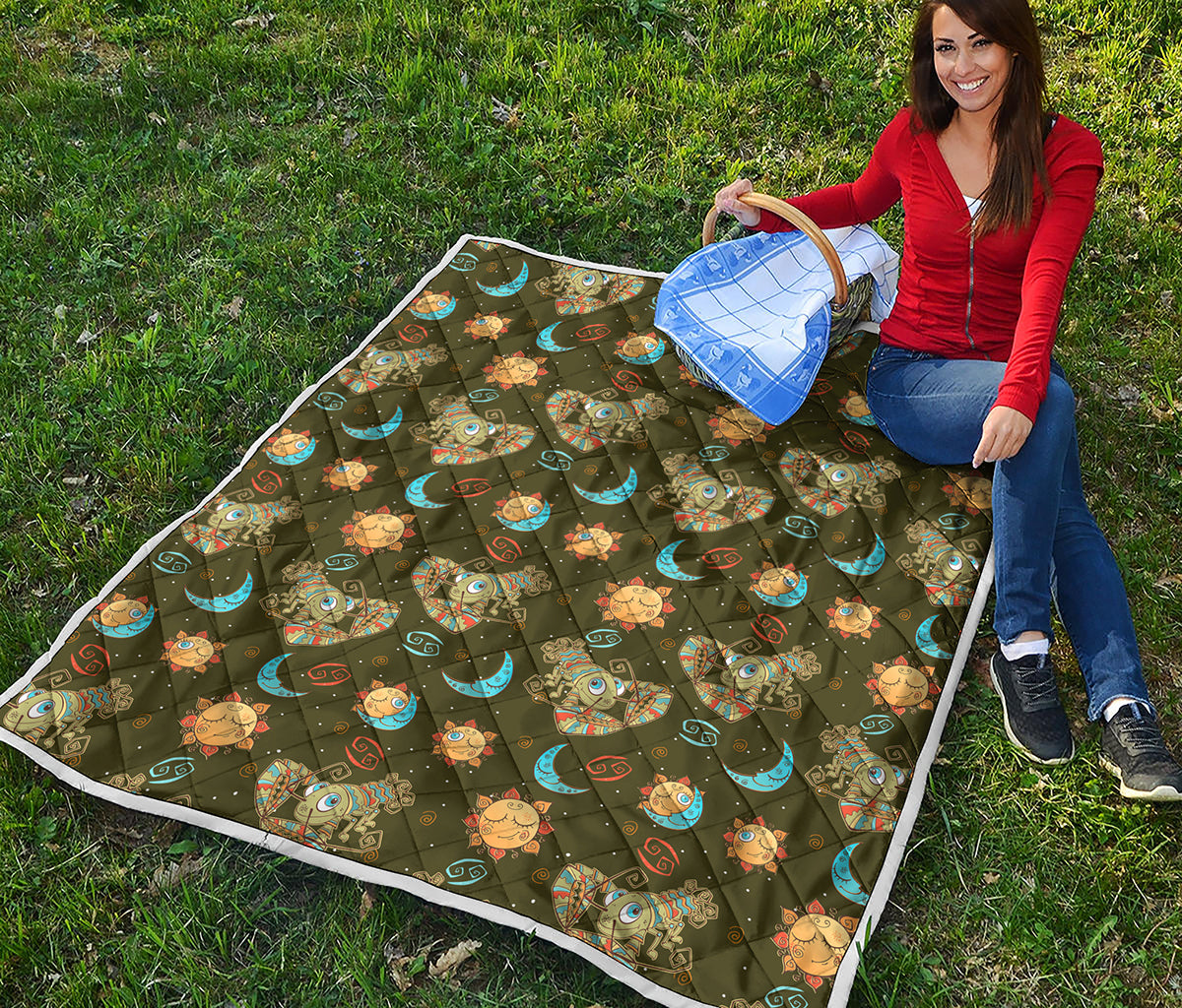 Cute Cartoon Cancer Pattern Print Quilt