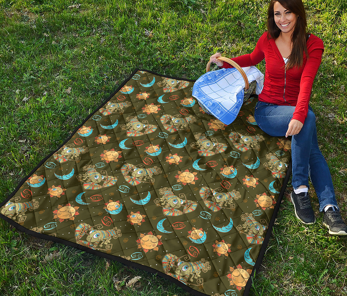 Cute Cartoon Cancer Pattern Print Quilt