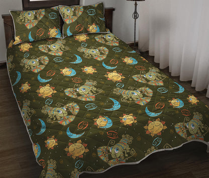 Cute Cartoon Cancer Pattern Print Quilt Bed Set