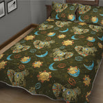 Cute Cartoon Cancer Pattern Print Quilt Bed Set