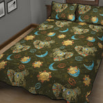 Cute Cartoon Cancer Pattern Print Quilt Bed Set
