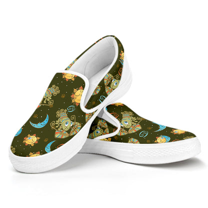Cute Cartoon Cancer Pattern Print White Slip On Shoes