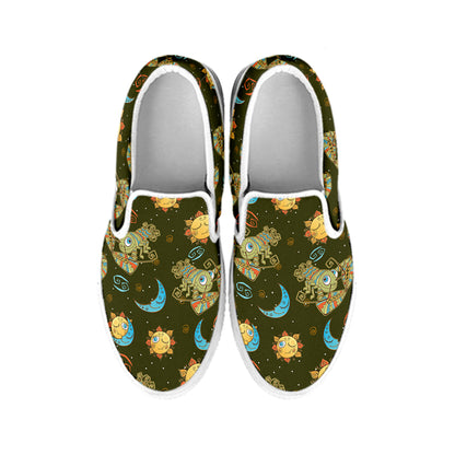 Cute Cartoon Cancer Pattern Print White Slip On Shoes
