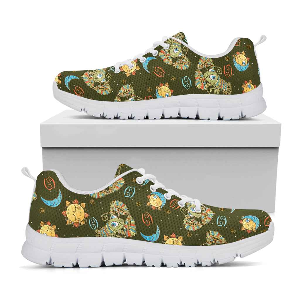 Cute Cartoon Cancer Pattern Print White Sneakers