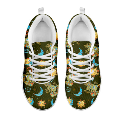 Cute Cartoon Cancer Pattern Print White Sneakers