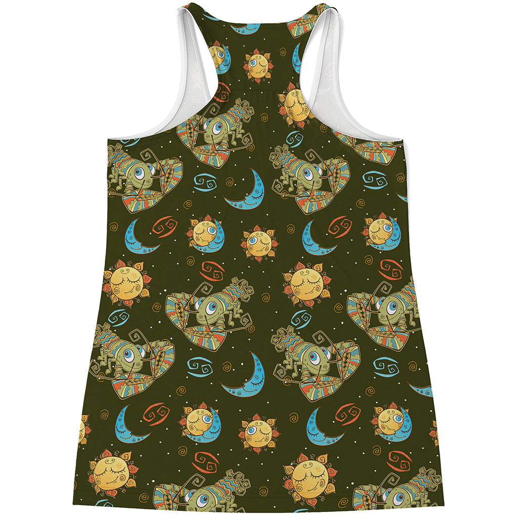 Cute Cartoon Cancer Pattern Print Women's Racerback Tank Top