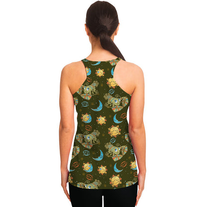 Cute Cartoon Cancer Pattern Print Women's Racerback Tank Top