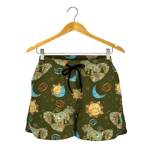 Cute Cartoon Cancer Pattern Print Women's Shorts