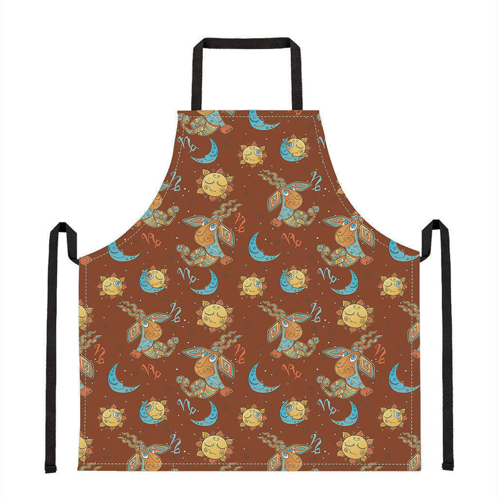 Cute Cartoon Capricorn Pattern Print Apron