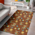 Cute Cartoon Capricorn Pattern Print Area Rug