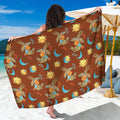 Cute Cartoon Capricorn Pattern Print Beach Sarong Wrap