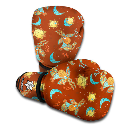 Cute Cartoon Capricorn Pattern Print Boxing Gloves