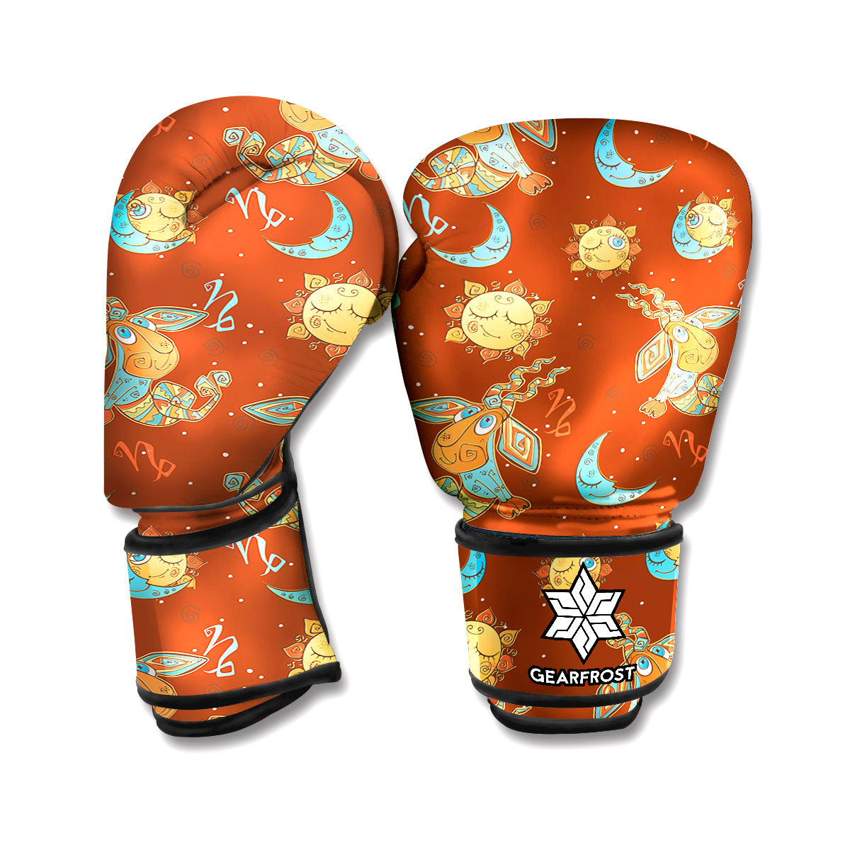 Cute Cartoon Capricorn Pattern Print Boxing Gloves