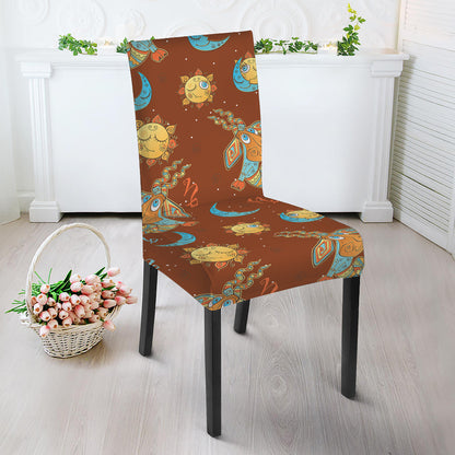 Cute Cartoon Capricorn Pattern Print Dining Chair Slipcover