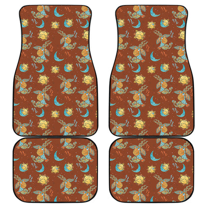 Cute Cartoon Capricorn Pattern Print Front and Back Car Floor Mats