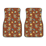 Cute Cartoon Capricorn Pattern Print Front Car Floor Mats