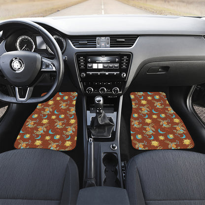 Cute Cartoon Capricorn Pattern Print Front Car Floor Mats