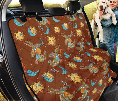 Cute Cartoon Capricorn Pattern Print Pet Car Back Seat Cover