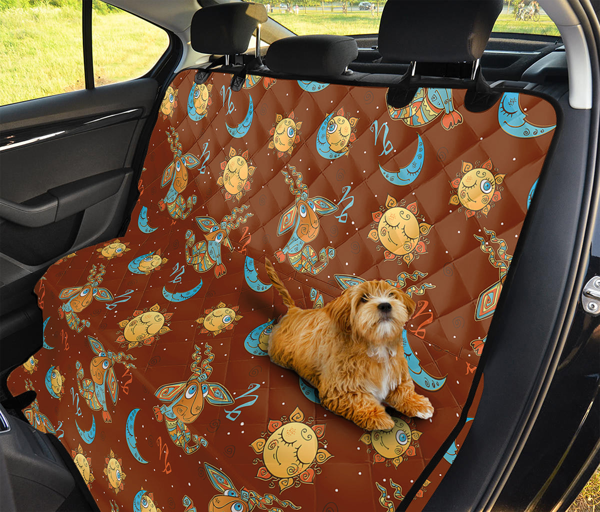 Cute Cartoon Capricorn Pattern Print Pet Car Back Seat Cover