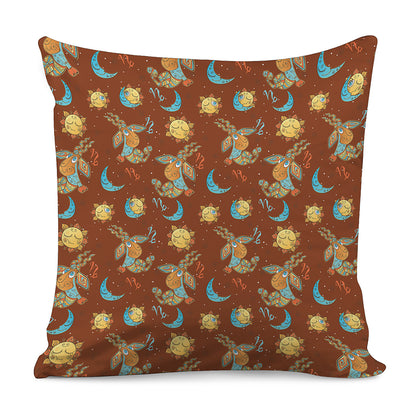Cute Cartoon Capricorn Pattern Print Pillow Cover