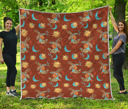 Cute Cartoon Capricorn Pattern Print Quilt