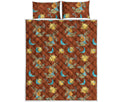 Cute Cartoon Capricorn Pattern Print Quilt Bed Set