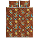 Cute Cartoon Capricorn Pattern Print Quilt Bed Set