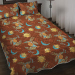 Cute Cartoon Capricorn Pattern Print Quilt Bed Set
