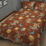 Cute Cartoon Capricorn Pattern Print Quilt Bed Set
