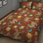 Cute Cartoon Capricorn Pattern Print Quilt Bed Set