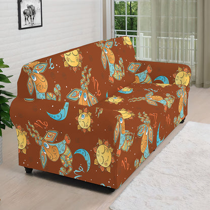 Cute Cartoon Capricorn Pattern Print Sofa Cover