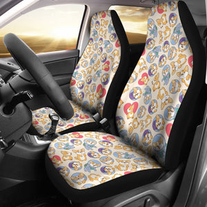 Cute Cartoon Corgi Universal Fit Car Seat Covers GearFrost