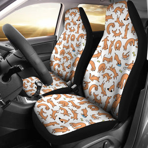 Cute Cartoon Dachshund Universal Fit Car Seat Covers GearFrost