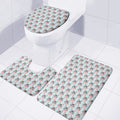 Cute Cartoon Donkey Pattern Print 3 Piece Bath Mat Set