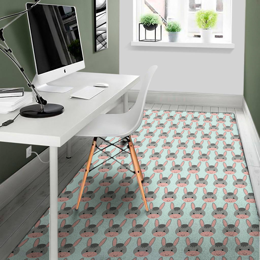 Cute Cartoon Donkey Pattern Print Area Rug